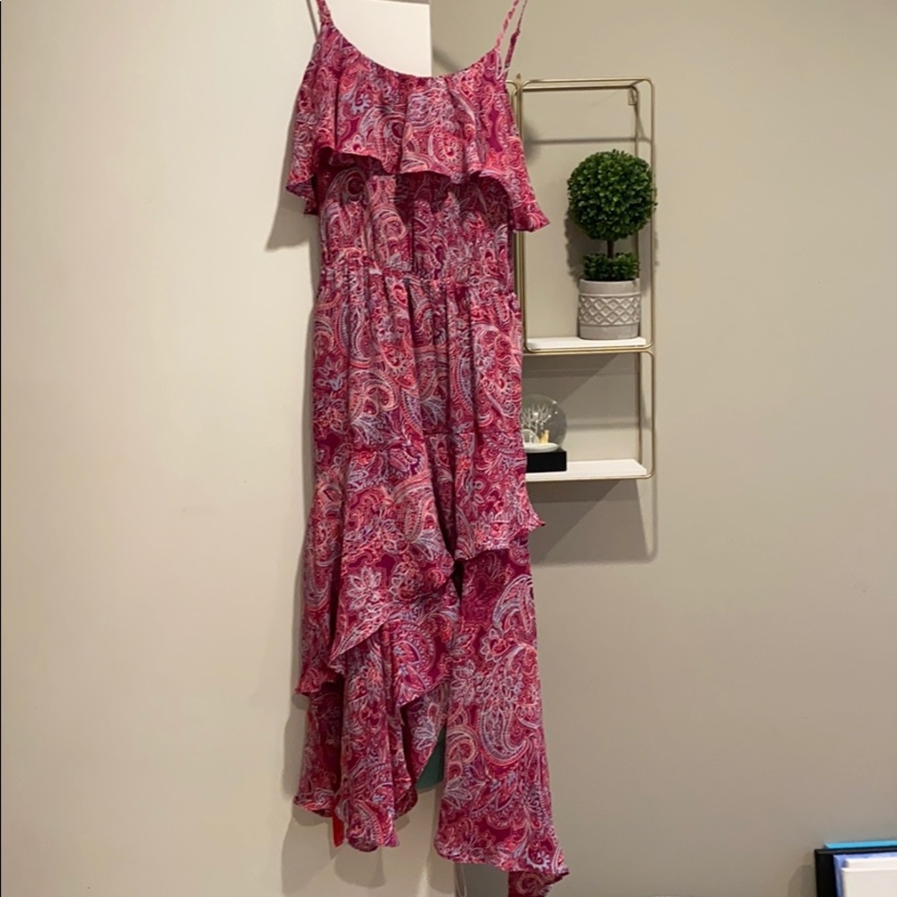 Parker XS ruffle print dress